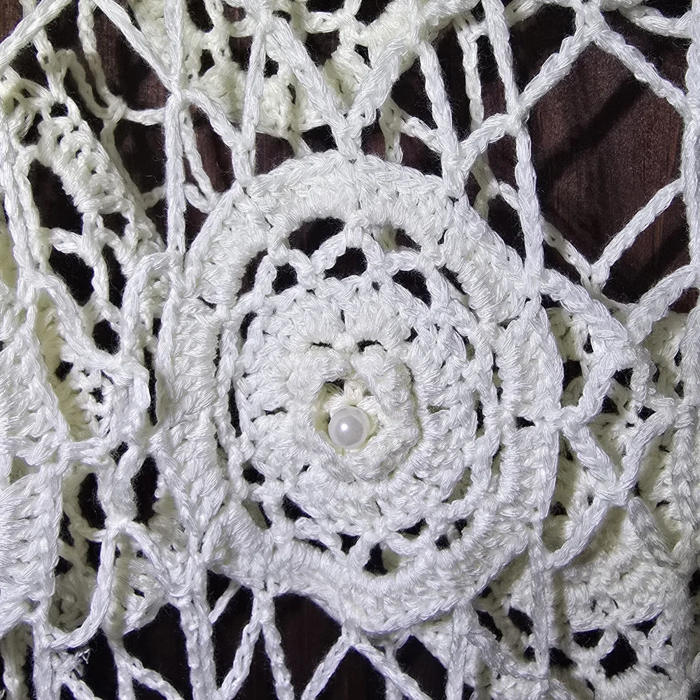 Elegant Cream Crochet Sweater - Picture 5 of 5